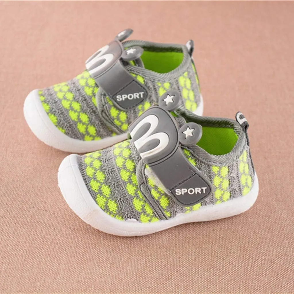 EnJoCho Baby Boys Girls Single Shoes Cartoon Star Anti-Slip Soft Sole Sneakers Toddler First Walker Warm Shoes 0-24M Old (Green-02A#, 12-15Months)