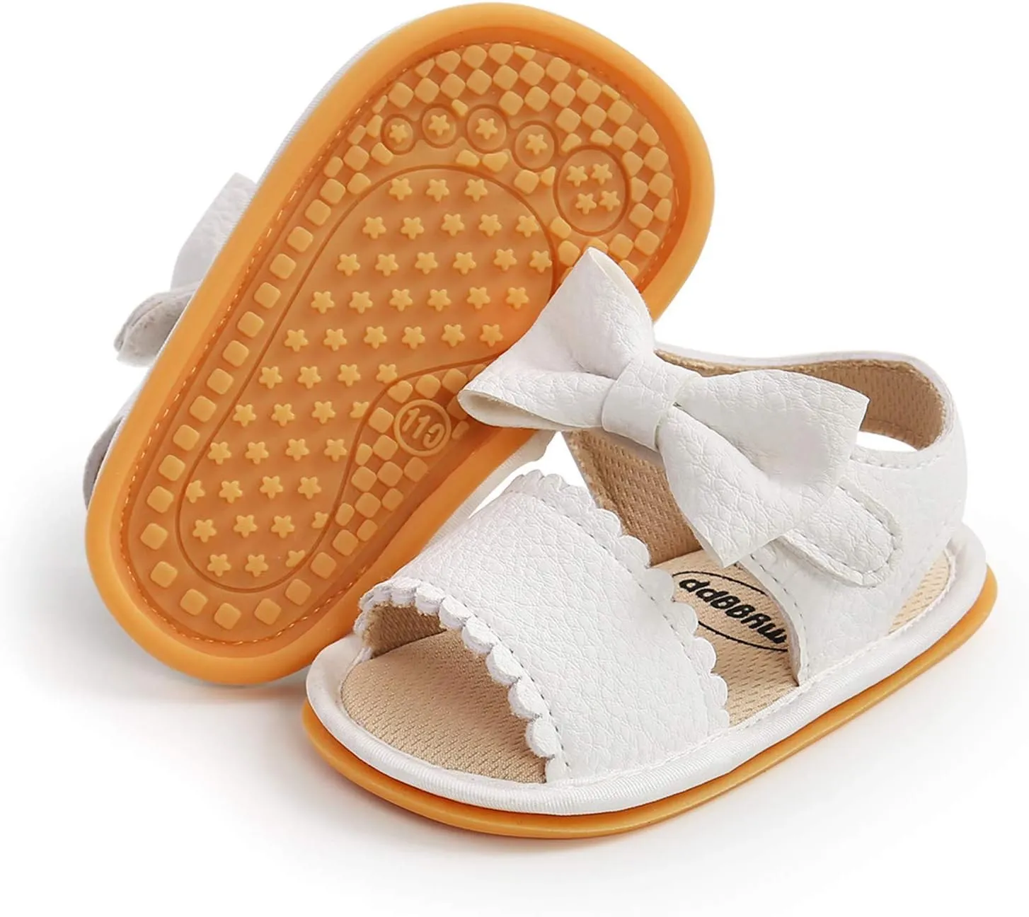 EnJoCho Baby Girl Boy Beach Sandals Soft Rubber Sole Anti-Slip Summer Bowknot Shoes Toddler Flats First Walkers Crib Shoe