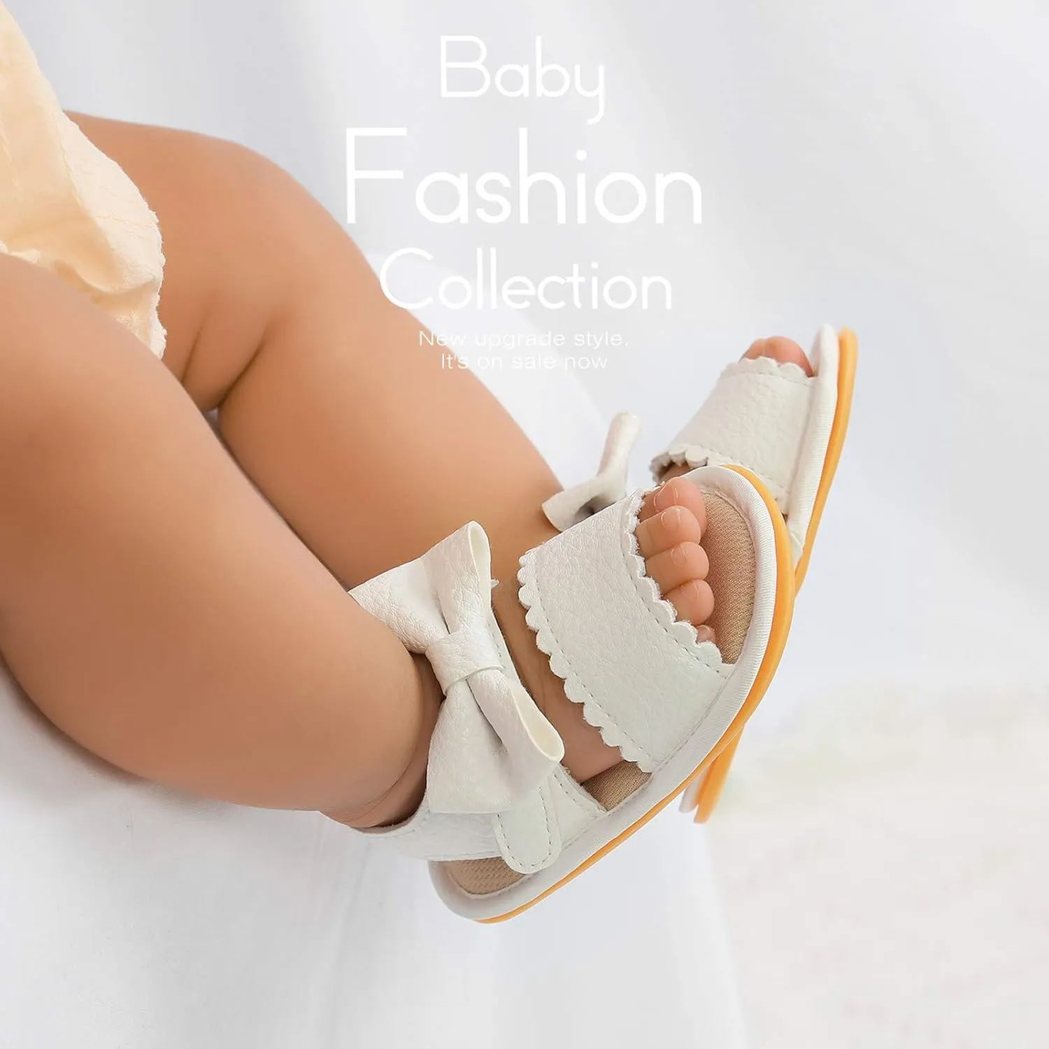 EnJoCho Baby Girl Boy Beach Sandals Soft Rubber Sole Anti-Slip Summer Bowknot Shoes Toddler Flats First Walkers Crib Shoe
