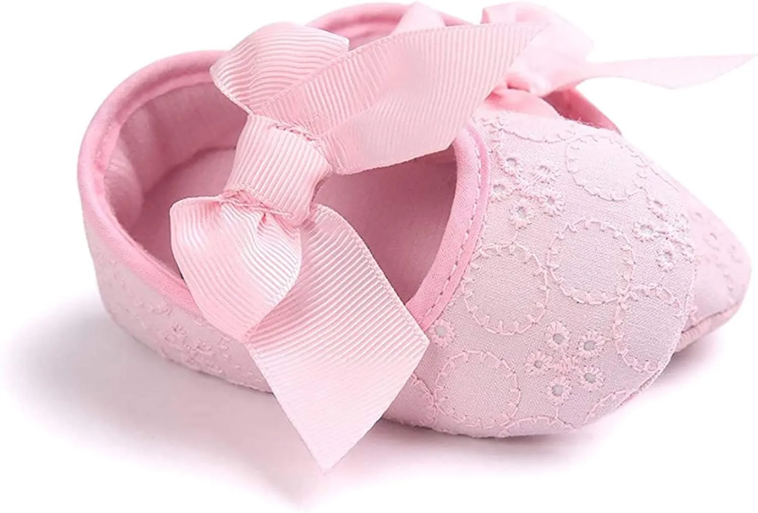 EnJoCho Baby Girl Fashion Embroidered Shoes Soft Sole Toddler Shoes Bow Princess Shoes Infant Crib Shoes for First Walkers