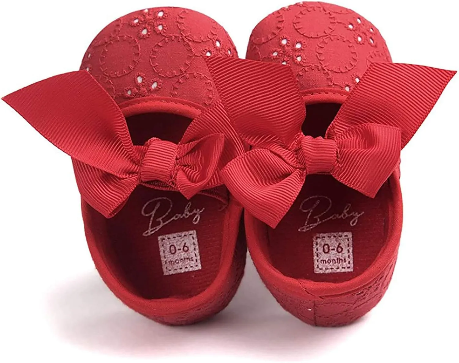 EnJoCho Baby Girl Fashion Embroidered Shoes Soft Sole Toddler Shoes Bow Princess Shoes Infant Crib Shoes for First Walkers