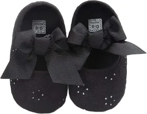 EnJoCho Baby Girl Fashion Embroidered Shoes Soft Sole Toddler Shoes Bow Princess Shoes Infant Crib Shoes for First Walkers