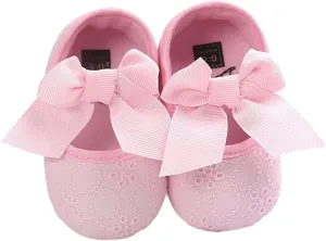 EnJoCho Baby Girl Fashion Embroidered Shoes Soft Sole Toddler Shoes Bow Princess Shoes Infant Crib Shoes for First Walkers