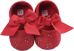 EnJoCho Baby Girl Fashion Embroidered Shoes Soft Sole Toddler Shoes Bow Princess Shoes Infant Crib Shoes for First Walkers