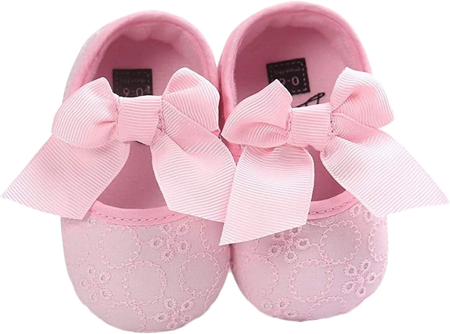 EnJoCho Baby Girl Fashion Embroidered Shoes Soft Sole Toddler Shoes Bow Princess Shoes Infant Crib Shoes for First Walkers