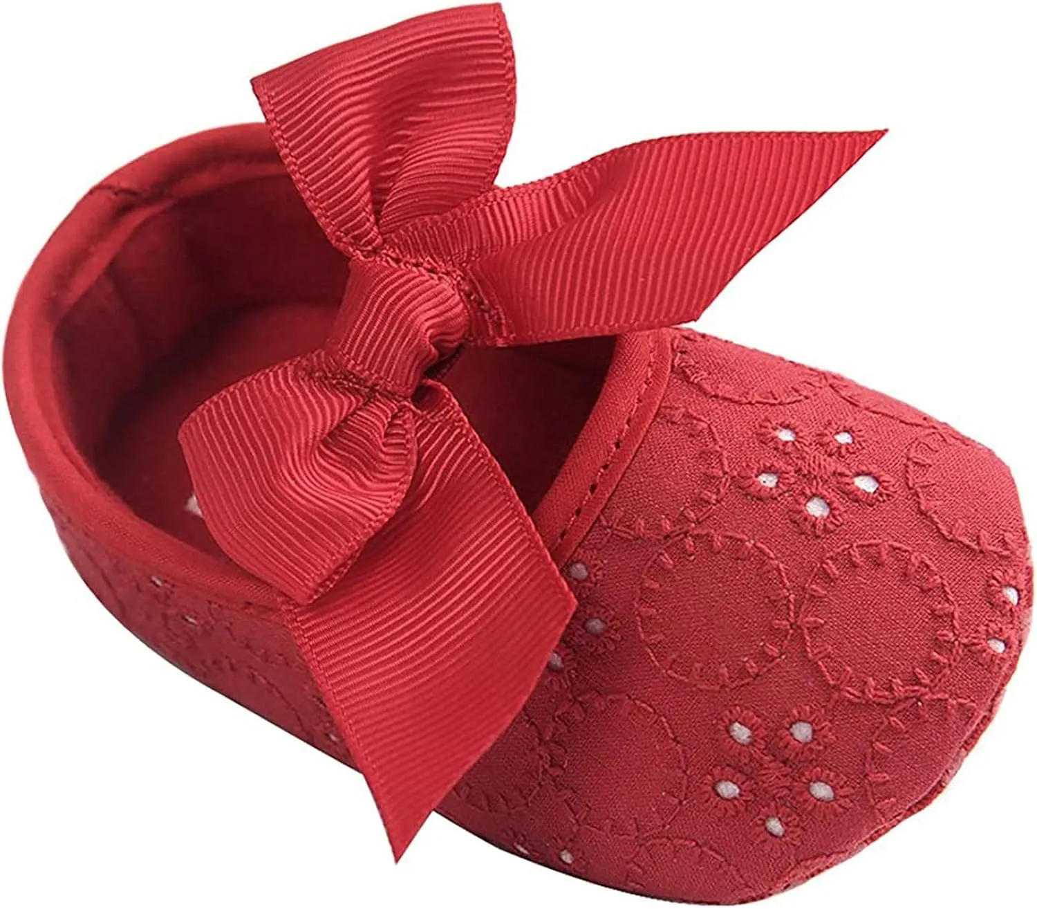 EnJoCho Baby Girl Fashion Embroidered Shoes Soft Sole Toddler Shoes Bow Princess Shoes Infant Crib Shoes for First Walkers