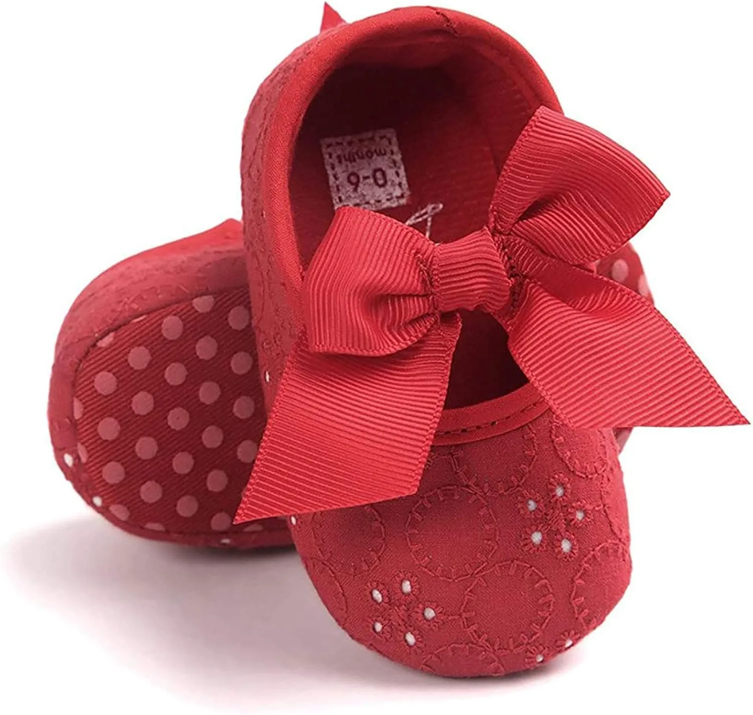 EnJoCho Baby Girl Fashion Embroidered Shoes Soft Sole Toddler Shoes Bow Princess Shoes Infant Crib Shoes for First Walkers