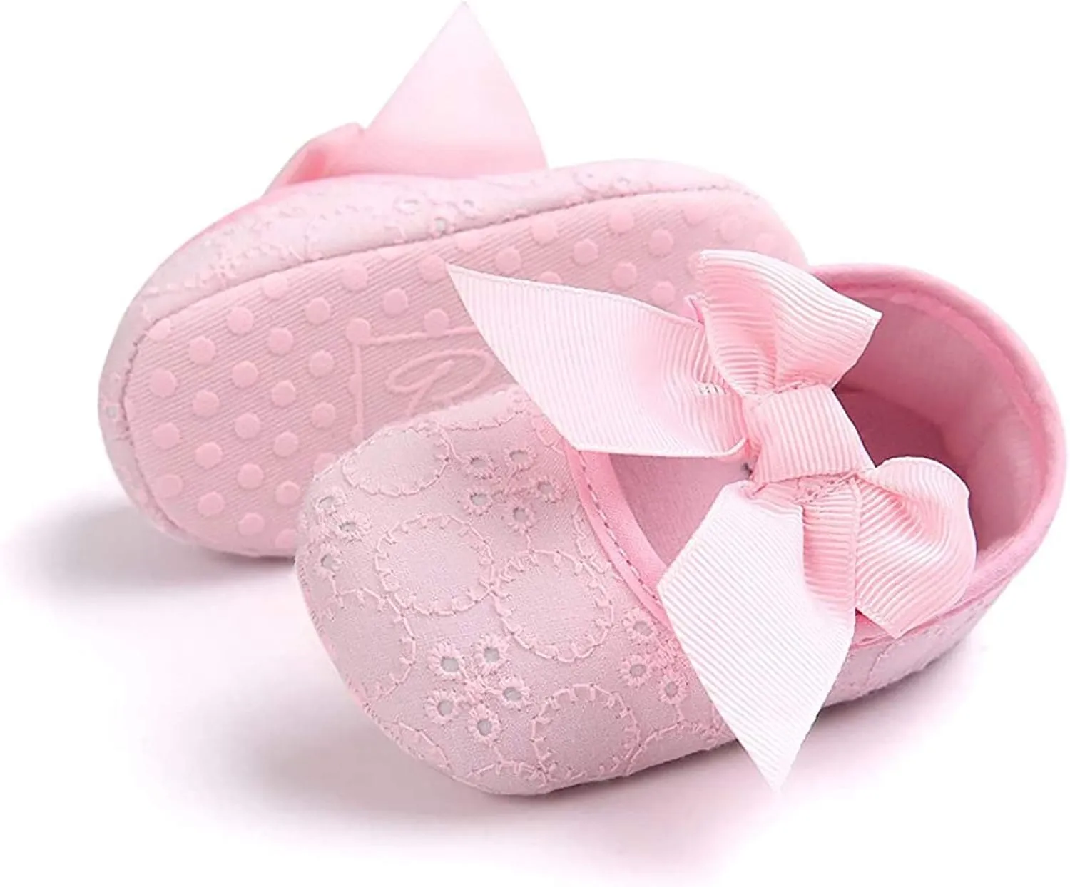 EnJoCho Baby Girl Fashion Embroidered Shoes Soft Sole Toddler Shoes Bow Princess Shoes Infant Crib Shoes for First Walkers