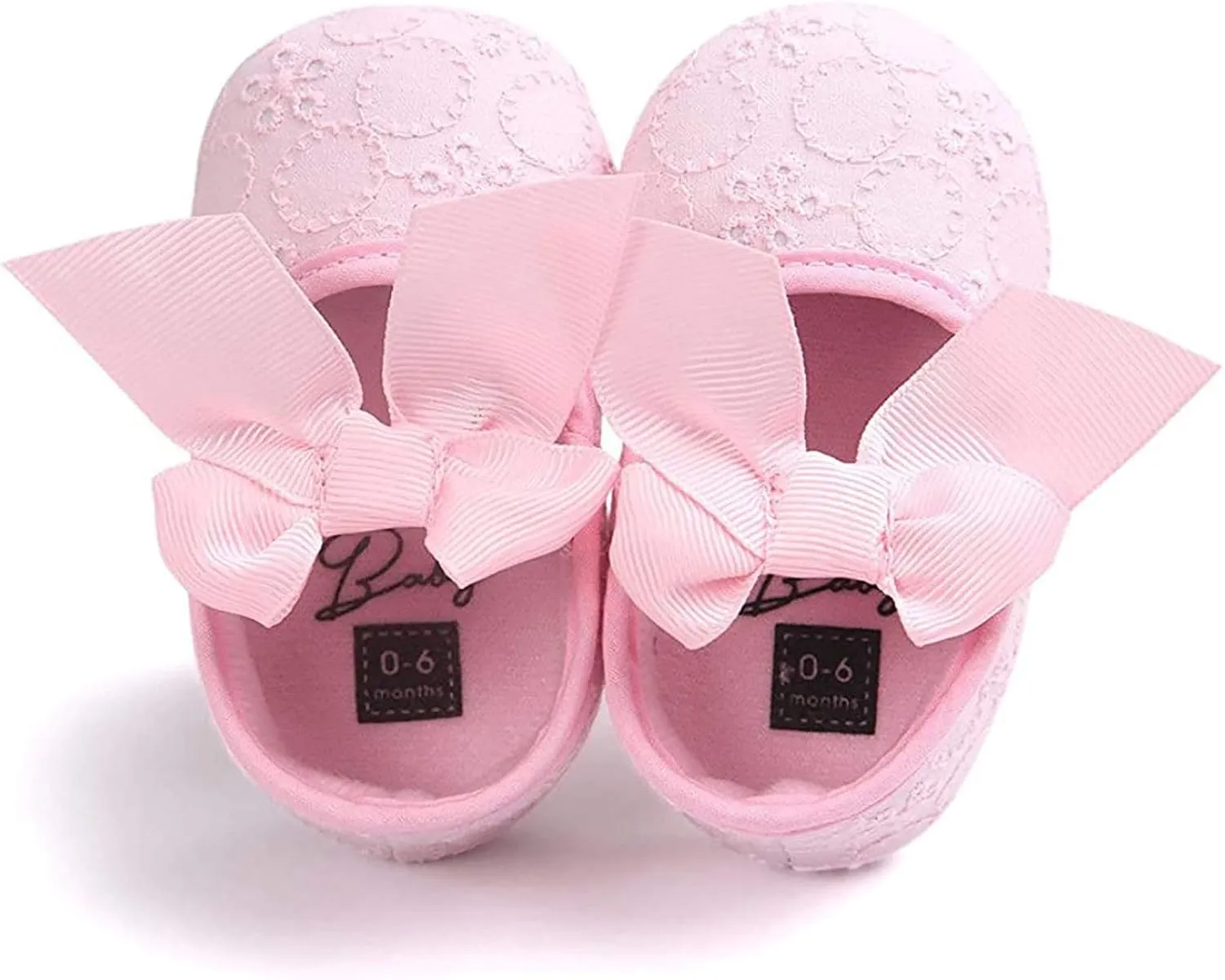 EnJoCho Baby Girl Fashion Embroidered Shoes Soft Sole Toddler Shoes Bow Princess Shoes Infant Crib Shoes for First Walkers