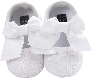 EnJoCho Baby Girl Fashion Embroidered Shoes Soft Sole Toddler Shoes Bow Princess Shoes Infant Crib Shoes for First Walkers