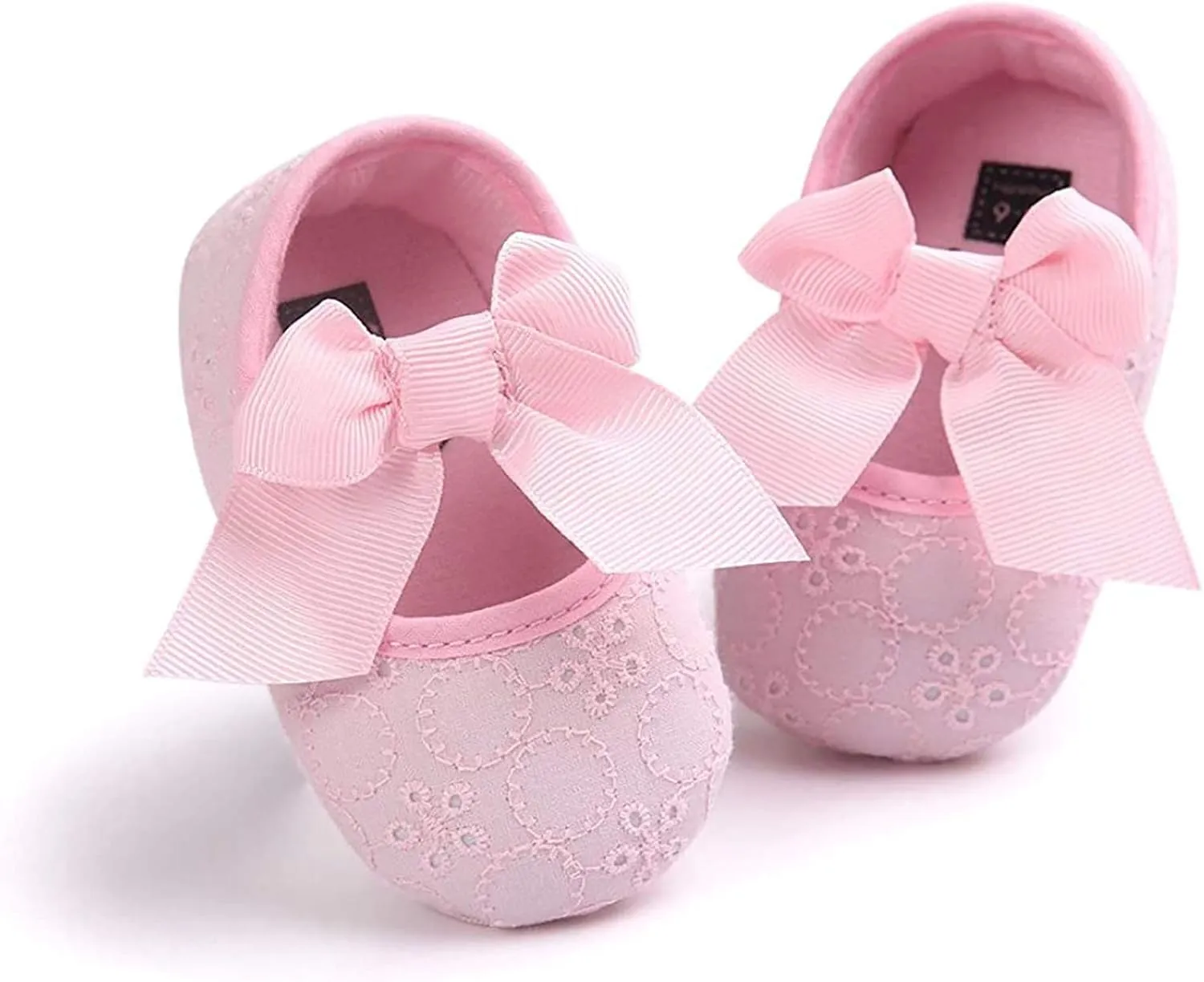 EnJoCho Baby Girl Fashion Embroidered Shoes Soft Sole Toddler Shoes Bow Princess Shoes Infant Crib Shoes for First Walkers