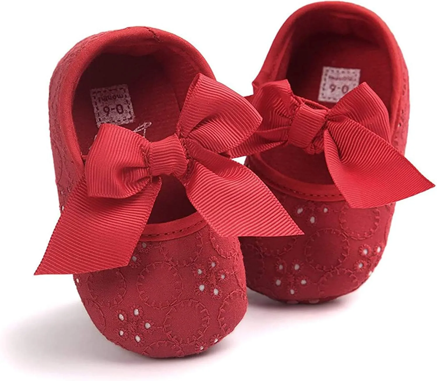EnJoCho Baby Girl Fashion Embroidered Shoes Soft Sole Toddler Shoes Bow Princess Shoes Infant Crib Shoes for First Walkers