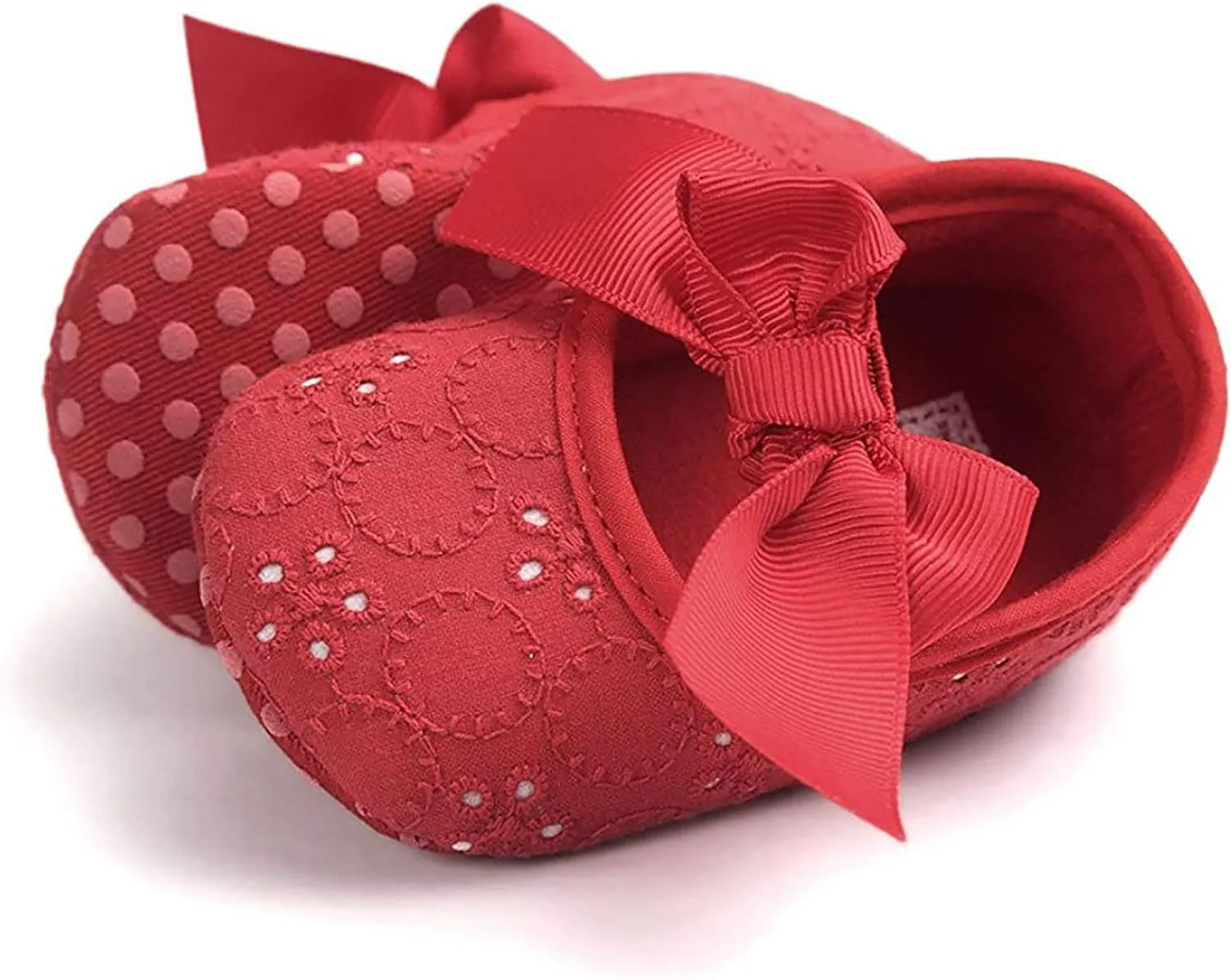 EnJoCho Baby Girl Fashion Embroidered Shoes Soft Sole Toddler Shoes Bow Princess Shoes Infant Crib Shoes for First Walkers