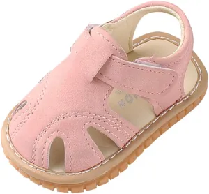 EnJoCho Baby Sandals,Newborn Baby Girls Boys Roman Shoes Sandals First Walkers Soft Sole Shoes for 0-18Months Toddler (Pink #1TY, 12-15 Months)