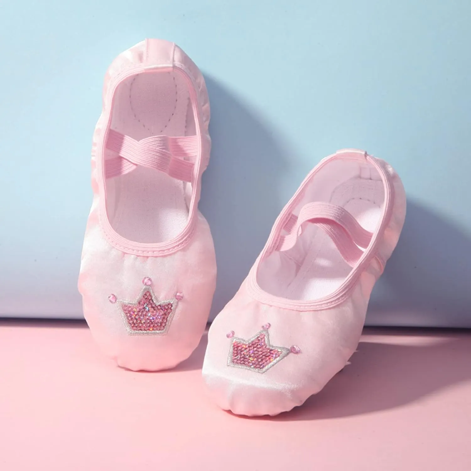 EnJoCho Children Water Shoes Children Dance Shoes Ballet Dance Shoes Body Training Shoes Satin Embroidered Yoga Shoes