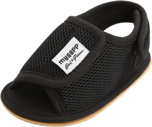 EnJoCho Cute Baby Girls Rubber Mesh Non-Slip Boys Sandals Flat Shoes Shoes Soft Sole Walking Baby Lightwight Shoes (Black, 12-12M)