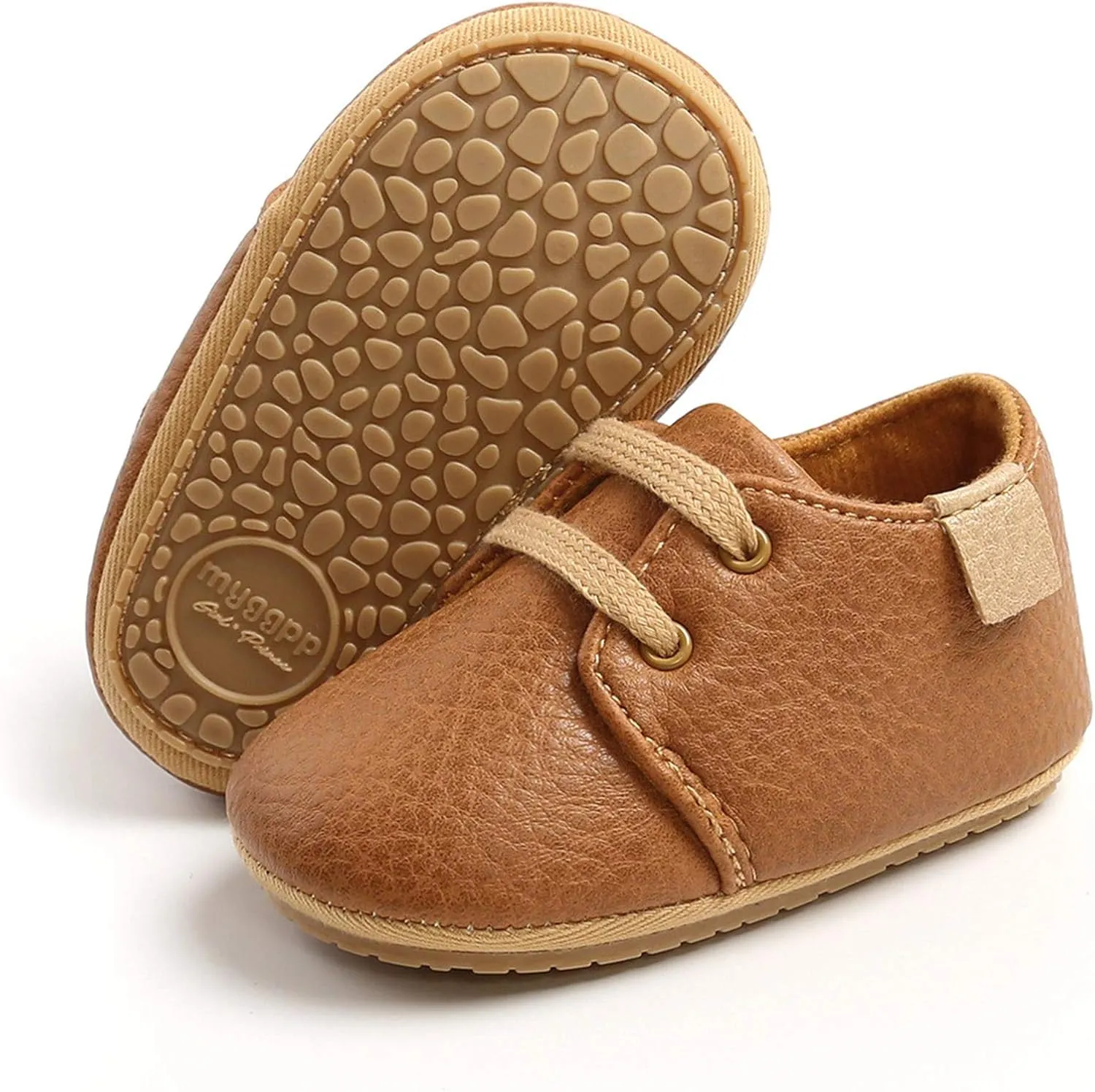 EnJoCho Infant Baby Girl Boy Leather Shoes Soft Sole Slippers Ankle Sneakers 0-15Months Toddler Grib Shoes First Walkers (Coffee-06#E, 6-9Months)
