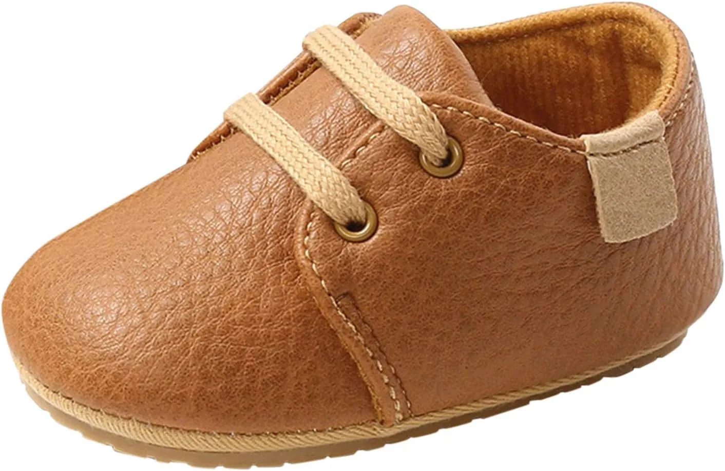 EnJoCho Infant Baby Girl Boy Leather Shoes Soft Sole Slippers Ankle Sneakers 0-15Months Toddler Grib Shoes First Walkers (Coffee-06#E, 6-9Months)