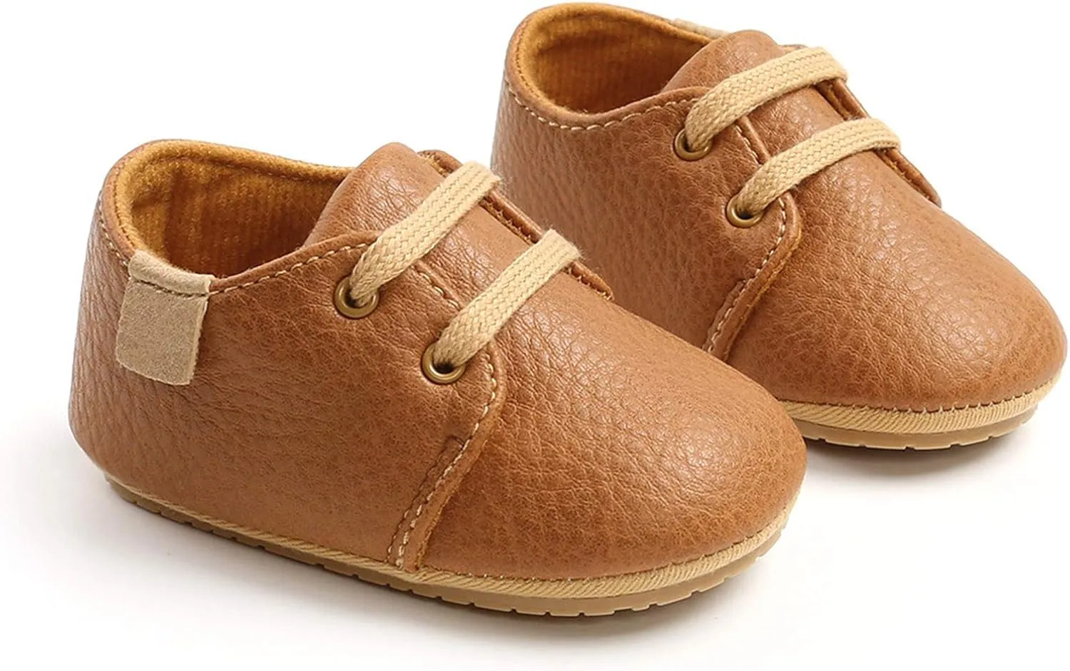 EnJoCho Infant Baby Girl Boy Leather Shoes Soft Sole Slippers Ankle Sneakers 0-15Months Toddler Grib Shoes First Walkers (Coffee-06#E, 6-9Months)