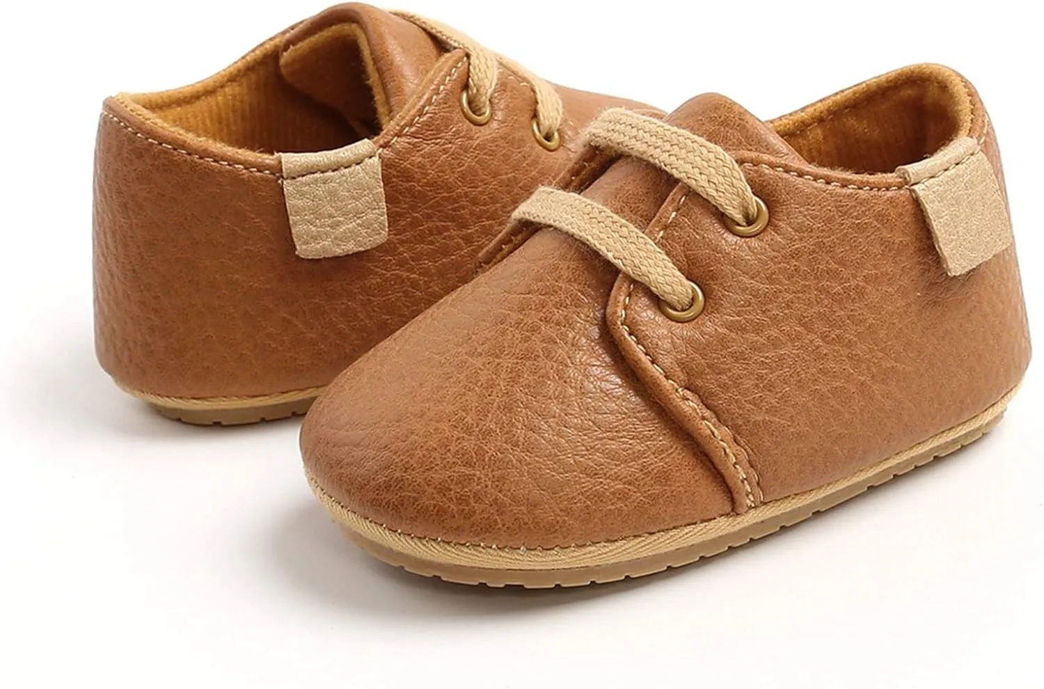 EnJoCho Infant Baby Girl Boy Leather Shoes Soft Sole Slippers Ankle Sneakers 0-15Months Toddler Grib Shoes First Walkers (Coffee-06#E, 6-9Months)