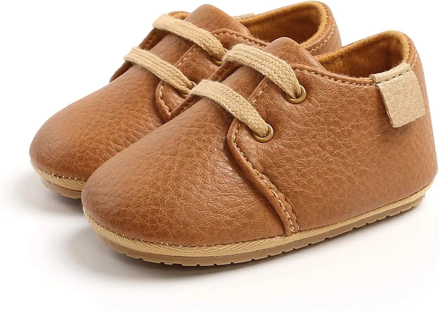 EnJoCho Infant Baby Girl Boy Leather Shoes Soft Sole Slippers Ankle Sneakers 0-15Months Toddler Grib Shoes First Walkers (Coffee-06#E, 6-9Months)