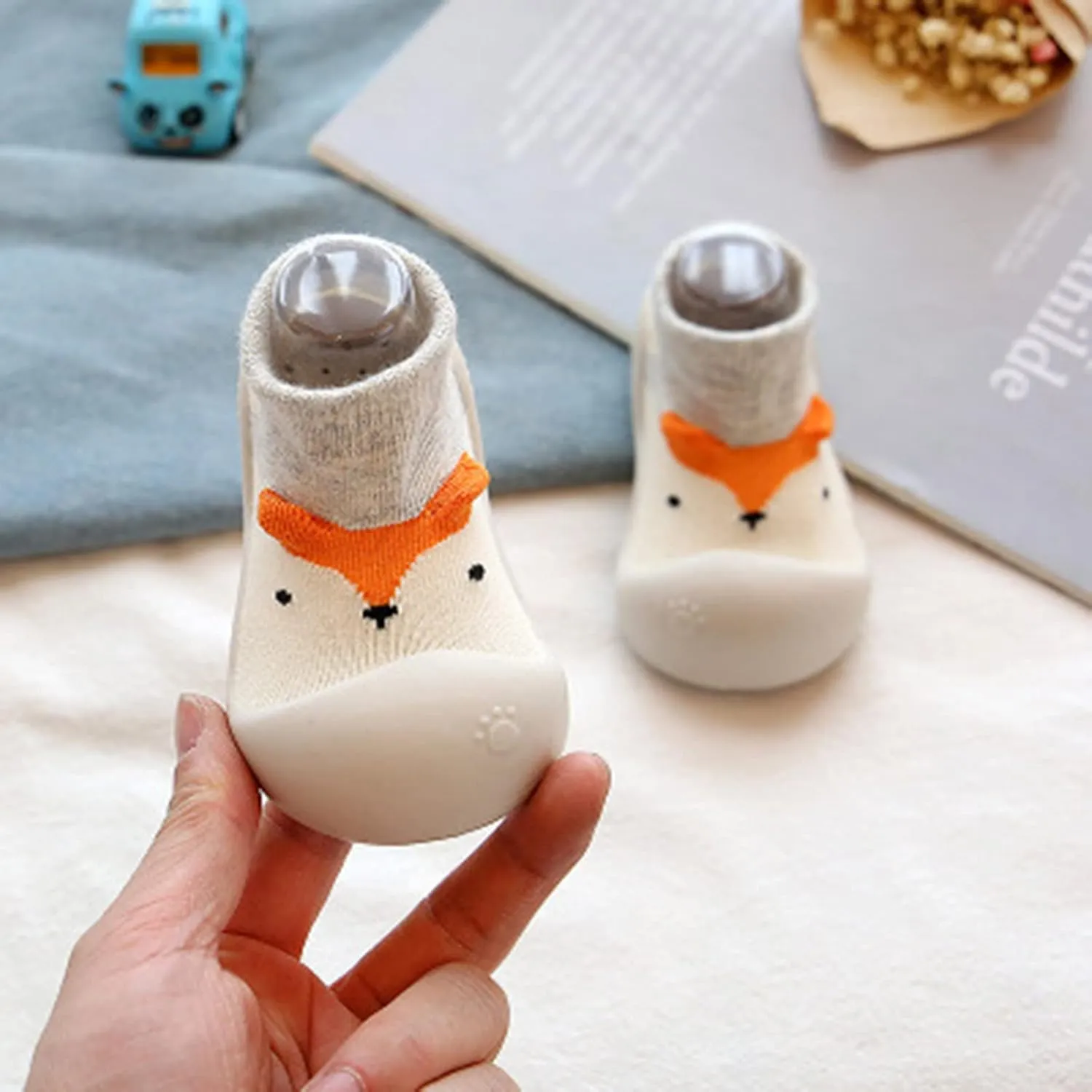 EnJoCho Kids Baby Girls Boys Anti-Slip Sock Shoes Infant Soft Rubber Sole Shoes Breathable Cotton First Walking Shoes