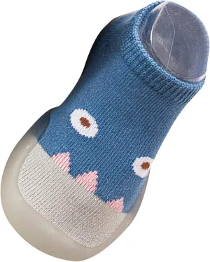 EnJoCho Newborn Baby Boys Girls Warm Socks Shoes Cartoon Cute Warm Anti-Slip Soft Sole Knit Slipper Prewalkers (Gray-07#A, 18-24 Months)