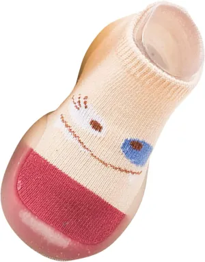 EnJoCho Newborn Baby Boys Girls Warm Socks Shoes Cartoon Cute Warm Anti-Slip Soft Sole Knit Slipper Prewalkers (Red-07#A, 9-12 Months)