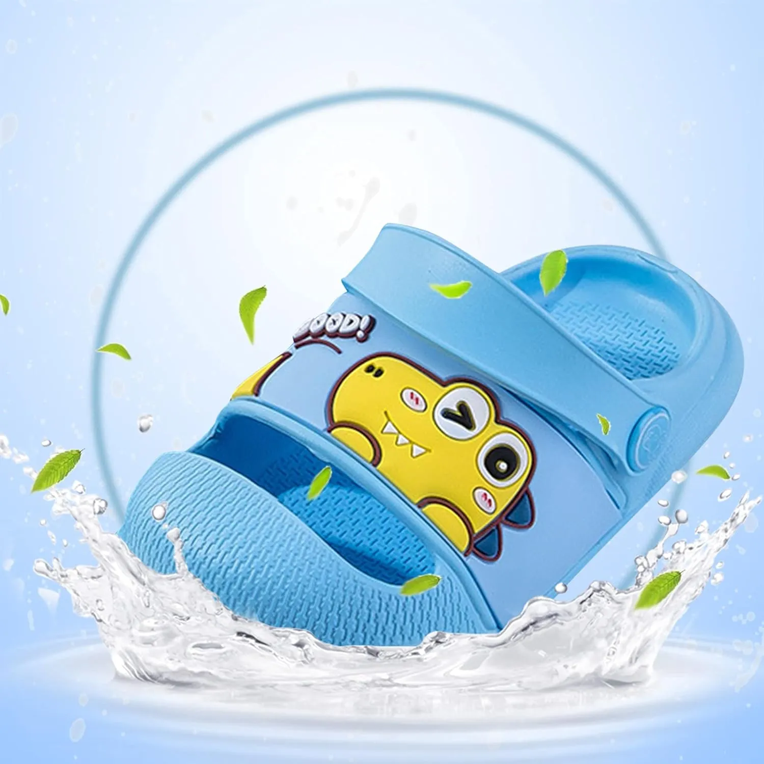 EnJoCho Sandals for Girls and Boys,Baby Cartoon Non-Slip Slippers Shower Slipper EVA Soft Sole Sandals House Casual Shoes (Blue-06#A, 2-3 Years)