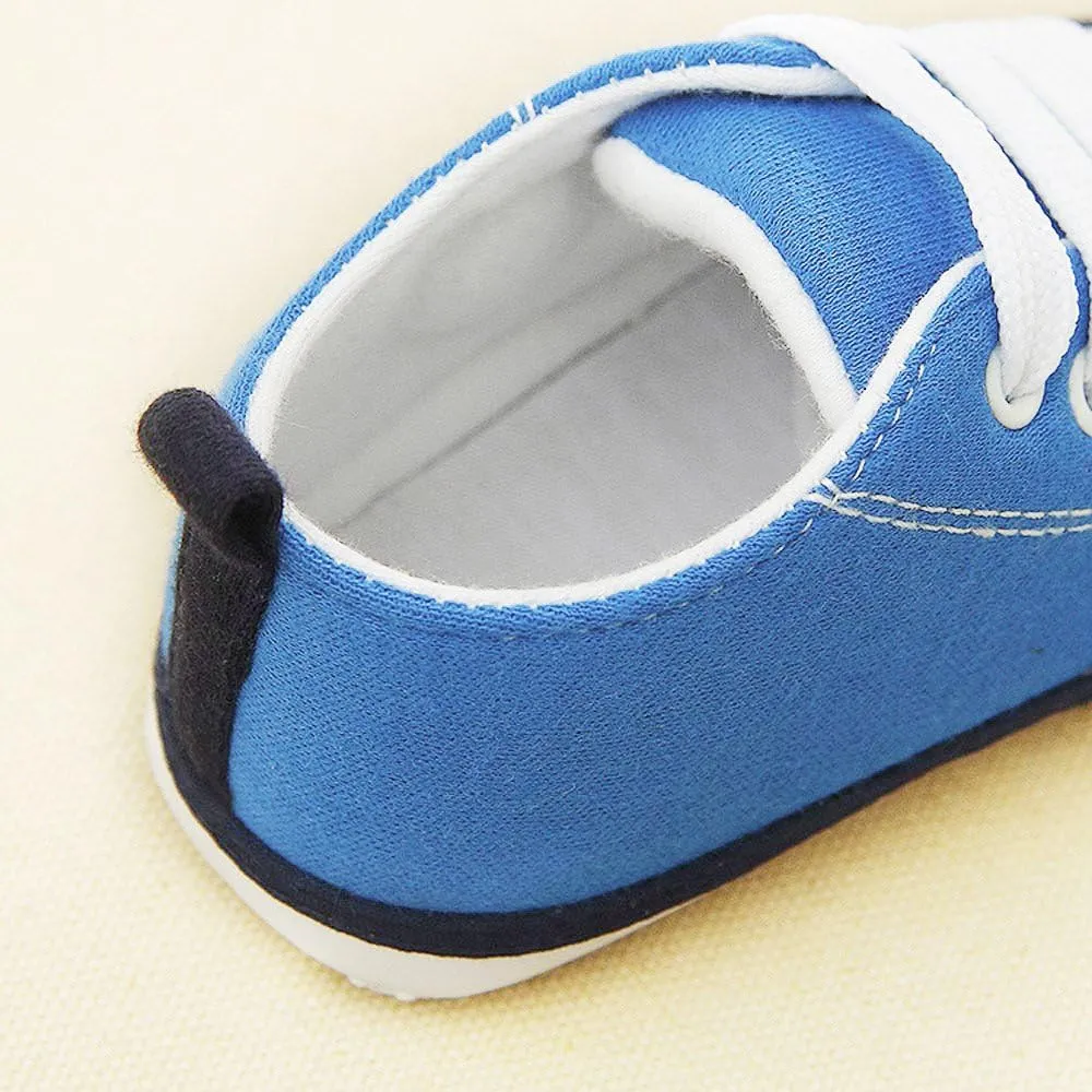 EnJoCho Shoe for Children,0-12M Newborn Infant Baby Football Print Sneaker Anti-Slip Soft Sole Toddler Canvas Shoes (Blue-04#, 3-6M)