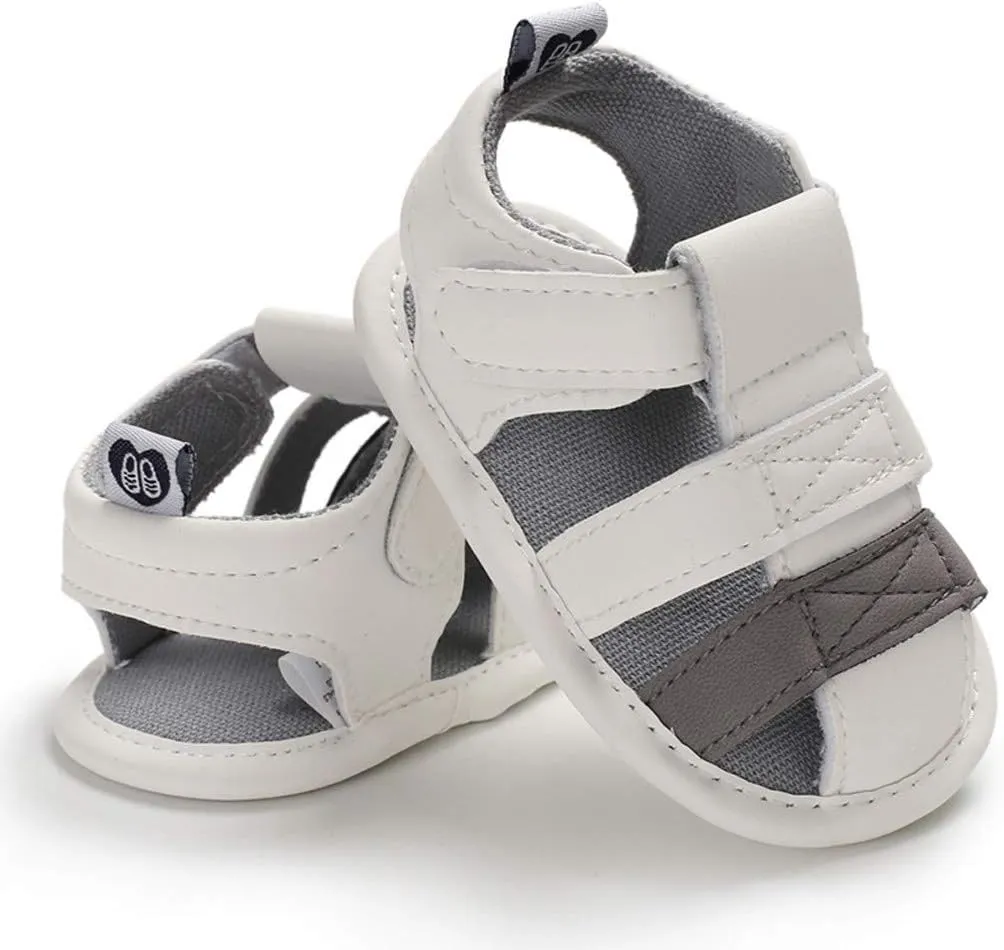EnJoCho Shoe for Toddler,0-18M Infant Newborn Baby Boy Splicing Soft Sole Prewalker Sandals Single Shoes Crib Shoes (White, 6-12M)