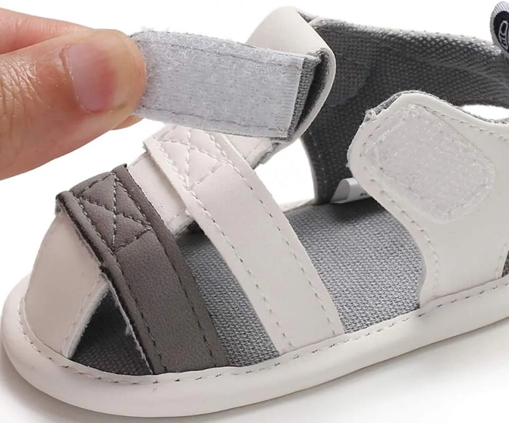 EnJoCho Shoe for Toddler,0-18M Infant Newborn Baby Boy Splicing Soft Sole Prewalker Sandals Single Shoes Crib Shoes (White, 6-12M)
