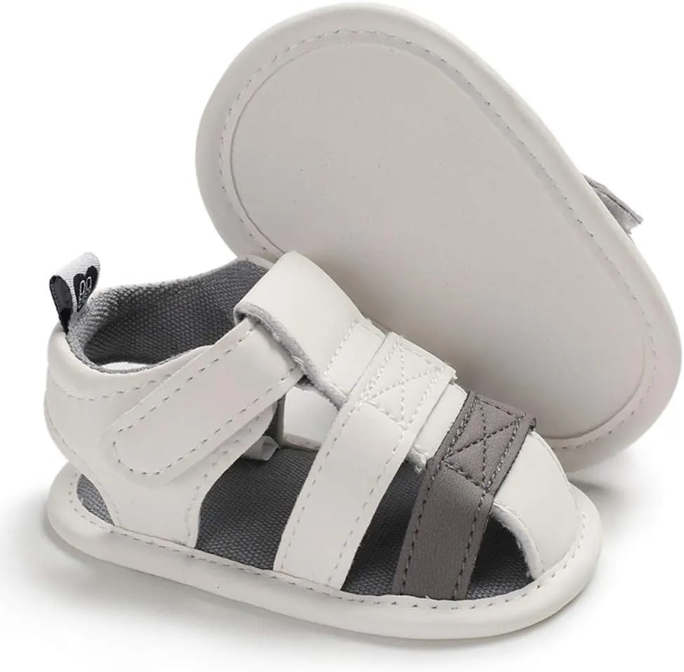 EnJoCho Shoe for Toddler,0-18M Infant Newborn Baby Boy Splicing Soft Sole Prewalker Sandals Single Shoes Crib Shoes (White, 6-12M)