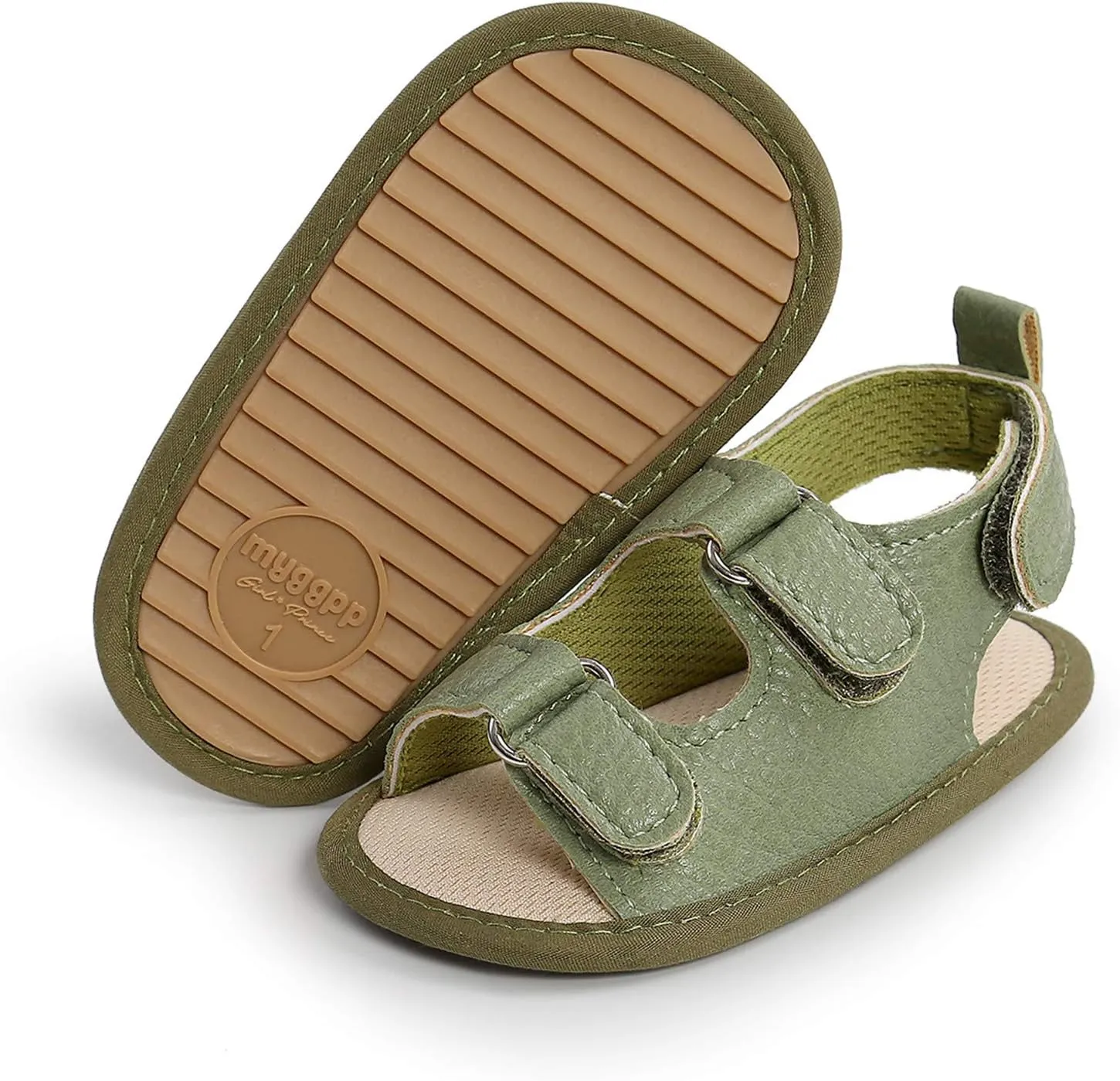 EnJoCho Soft Shoes Boys Sole Non-Slip Flat Prewalker Sandals Baby Walking Girls Rubber Baby Shoes for 0-18Months (Green, 0-6 Months)