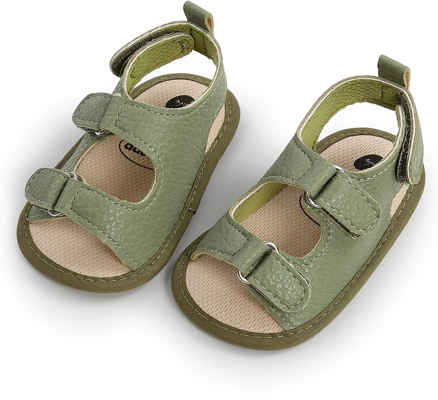 EnJoCho Soft Shoes Boys Sole Non-Slip Flat Prewalker Sandals Baby Walking Girls Rubber Baby Shoes for 0-18Months (Green, 0-6 Months)