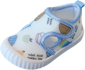 EnJoCho Spring Summer Baby Sneakers 0-15Months Newborn Baby Cute Boys Girls Canvas Letter First Walkers Soft Sole Shoes (a-Blue#DFG, 2.5 Years)