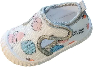 EnJoCho Spring Summer Baby Sneakers 0-15Months Newborn Baby Cute Boys Girls Canvas Letter First Walkers Soft Sole Shoes (a-Grey#DFG, 9 Months)