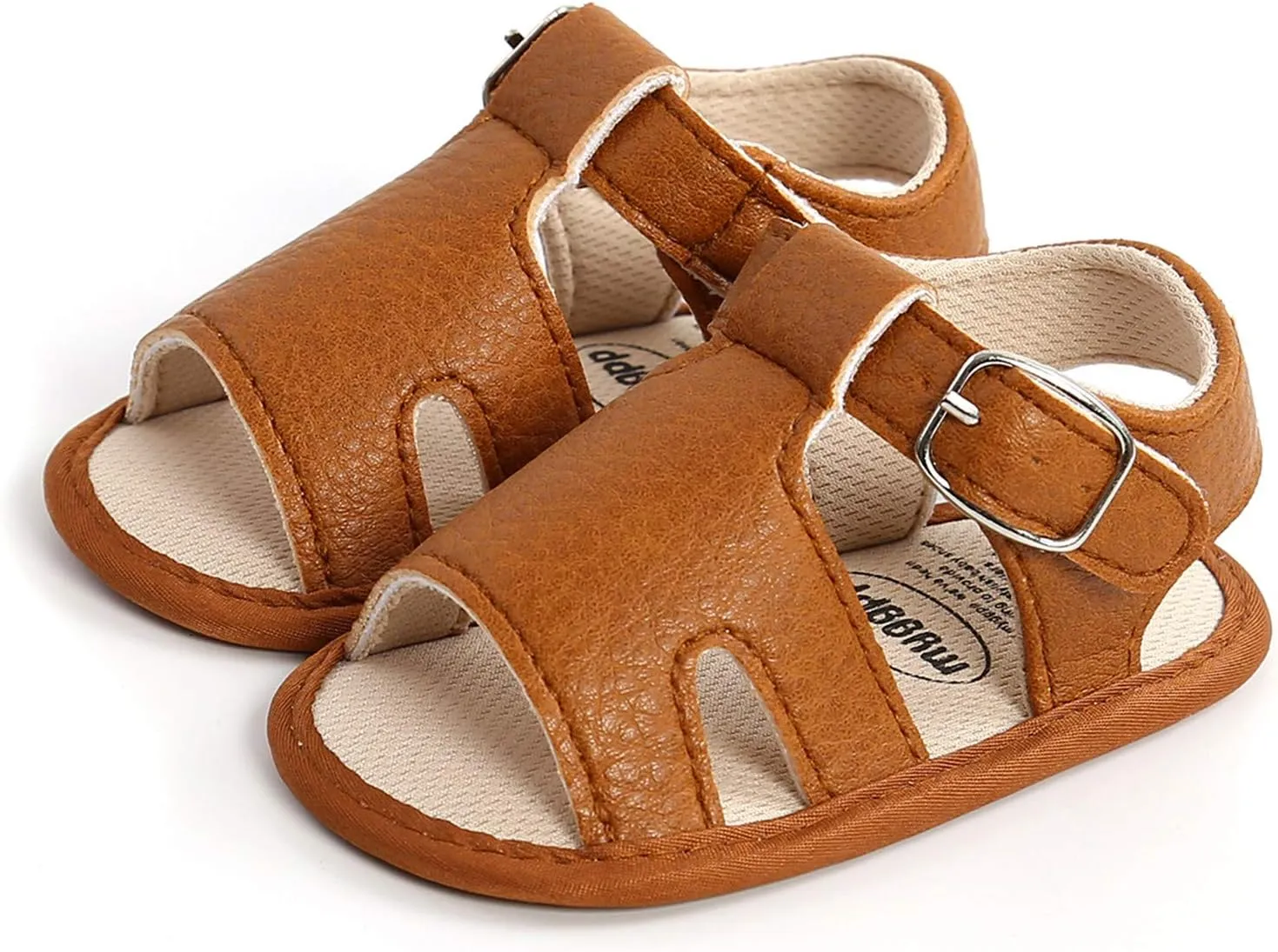 EnJoCho Tennis Shoes for Children Sandals Flat Boys Rubber Non-Slip Prewalker Soft Baby Walking Girls Sole Shoes Baby Shoes (Brown, 0-6 Months)
