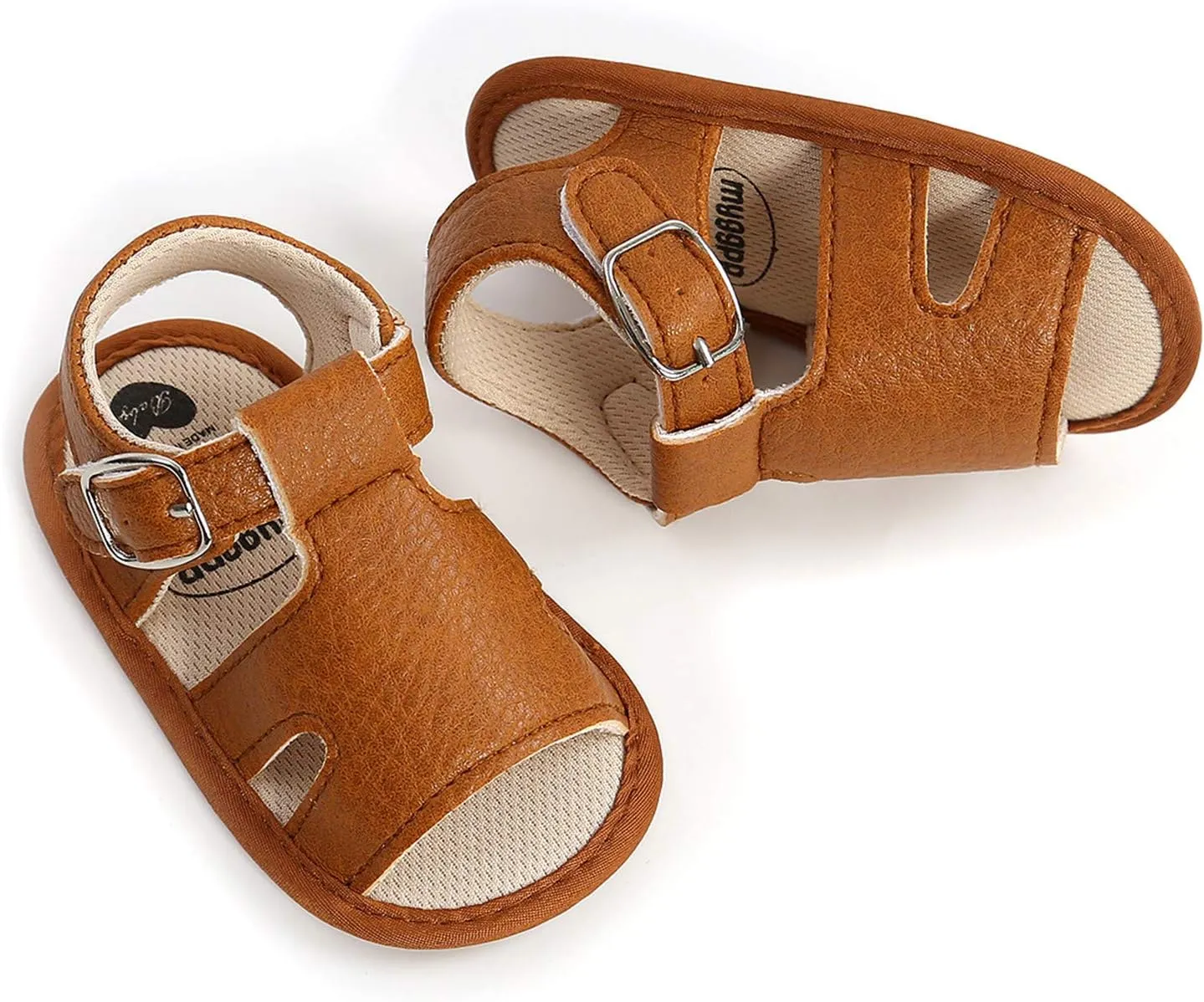 EnJoCho Tennis Shoes for Children Sandals Flat Boys Rubber Non-Slip Prewalker Soft Baby Walking Girls Sole Shoes Baby Shoes (Brown, 0-6 Months)