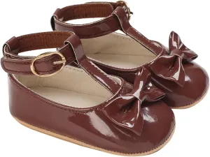 EnJoCho Toddler Kids Infant Girls Bowknot Princress Shoes Soft Sole The Floor Barefoot Non Slip First Walkers Prewalker Shoes