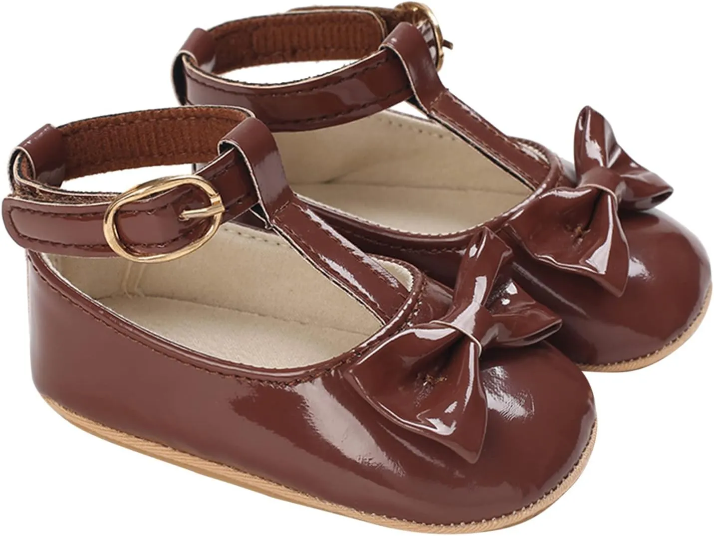 EnJoCho Toddler Kids Infant Girls Bowknot Princress Shoes Soft Sole The Floor Barefoot Non Slip First Walkers Prewalker Shoes