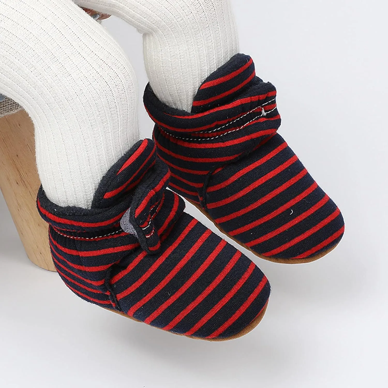 EnJoCho Toddler Winter Warm Cozy Prewalker Socks Baby Cotton Booties Newborn Soft Sole Infant Fleece Boots Non-Slip Crib Shoes