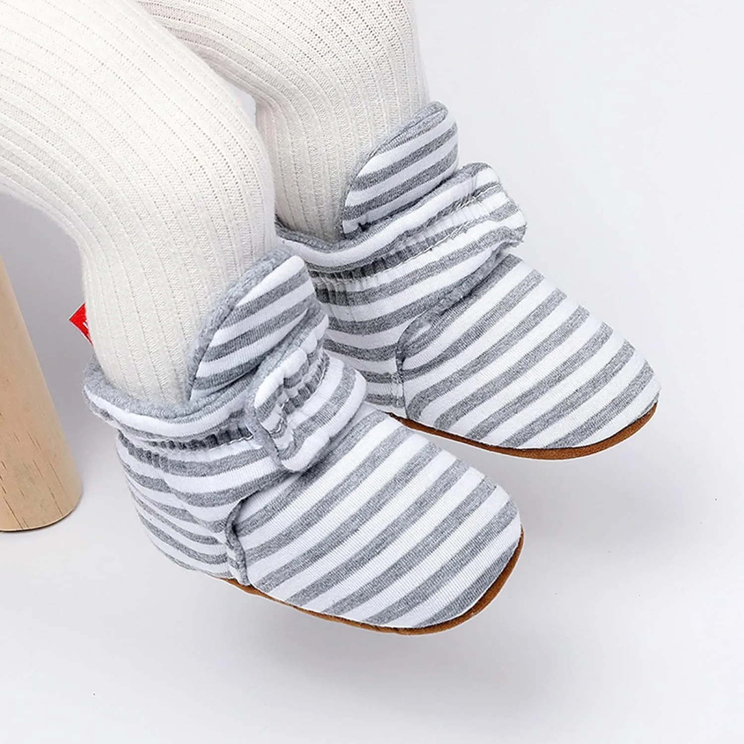 EnJoCho Toddler Winter Warm Cozy Prewalker Socks Baby Cotton Booties Newborn Soft Sole Infant Fleece Boots Non-Slip Crib Shoes