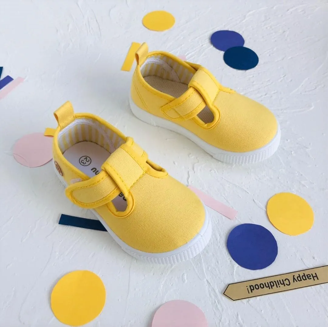 Fashion Canvas Toddler Baby Boy Girl Flat Shoes Canvas Shoes Baby Soft Sole Cotton Shoes with Adjustable Strap