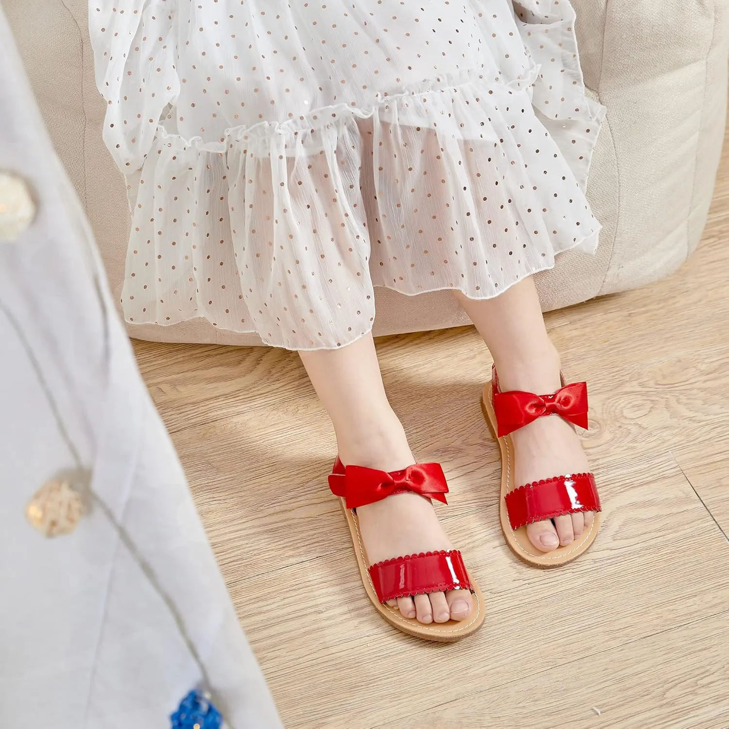 Felix & Flora Toddler Girl Sandals - Flower Girl Dress Shoes Open Toe Little Kid Summer Flats