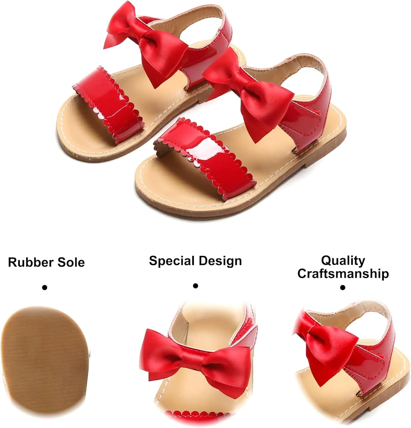Felix & Flora Toddler Girl Sandals - Flower Girl Dress Shoes Open Toe Little Kid Summer Flats