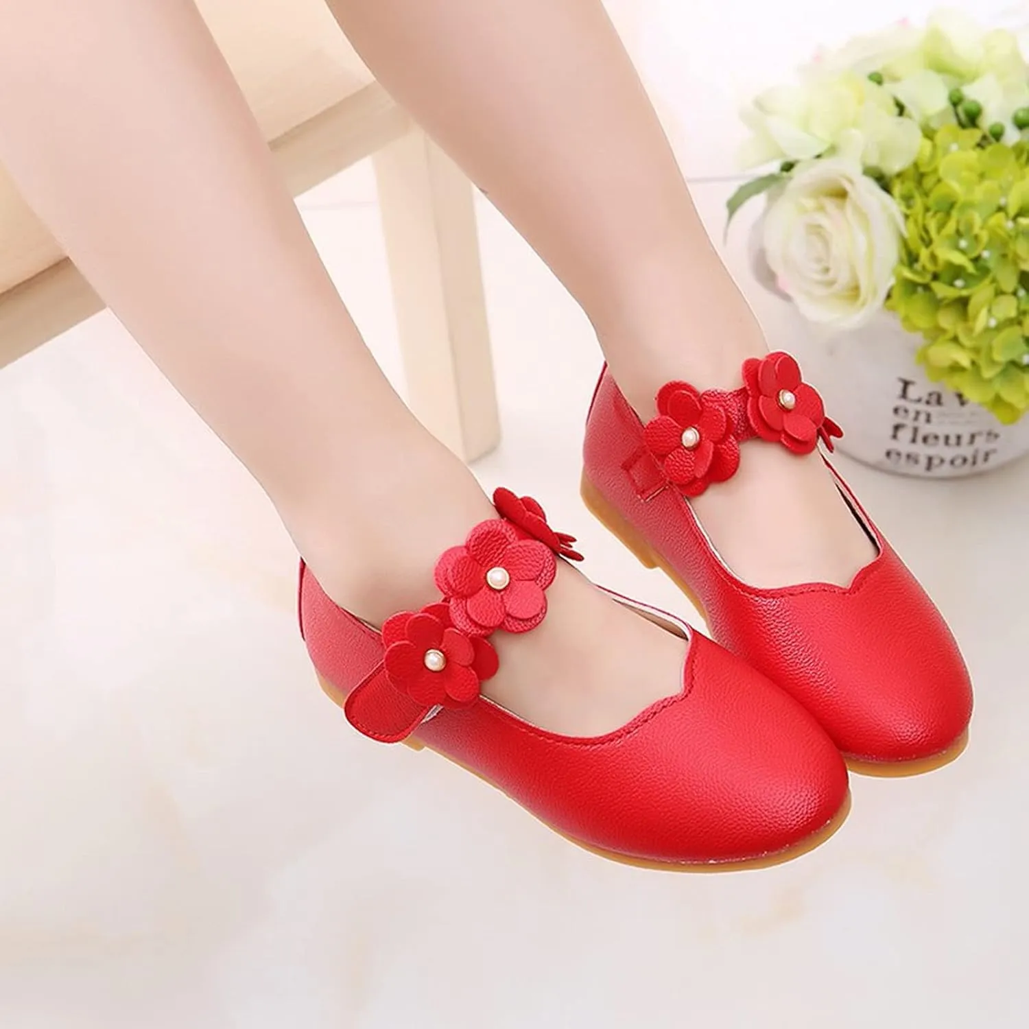 First Walking Shoes for Baby Girls Dance Flower Shoes Student Soft Solid Children Baby Girls Single Kid Baby Shoes Toddler Girl Walking Shoes 5