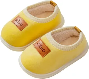 Fleece Shoes Baby Childrens Girl Cotton Shoes Solid Color Fashion Soft Sole Winter Warm Indoor Non Slip Cotton Shoes Lace up Sandals Baby Girl