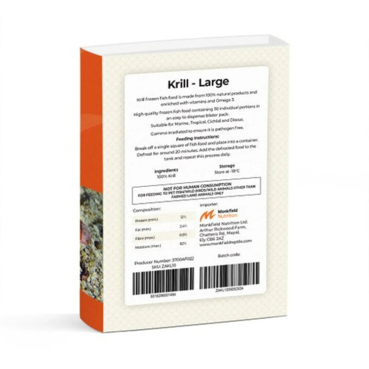 Frozen Krill - 10 Trays, 10-Months Supply, Small or Large