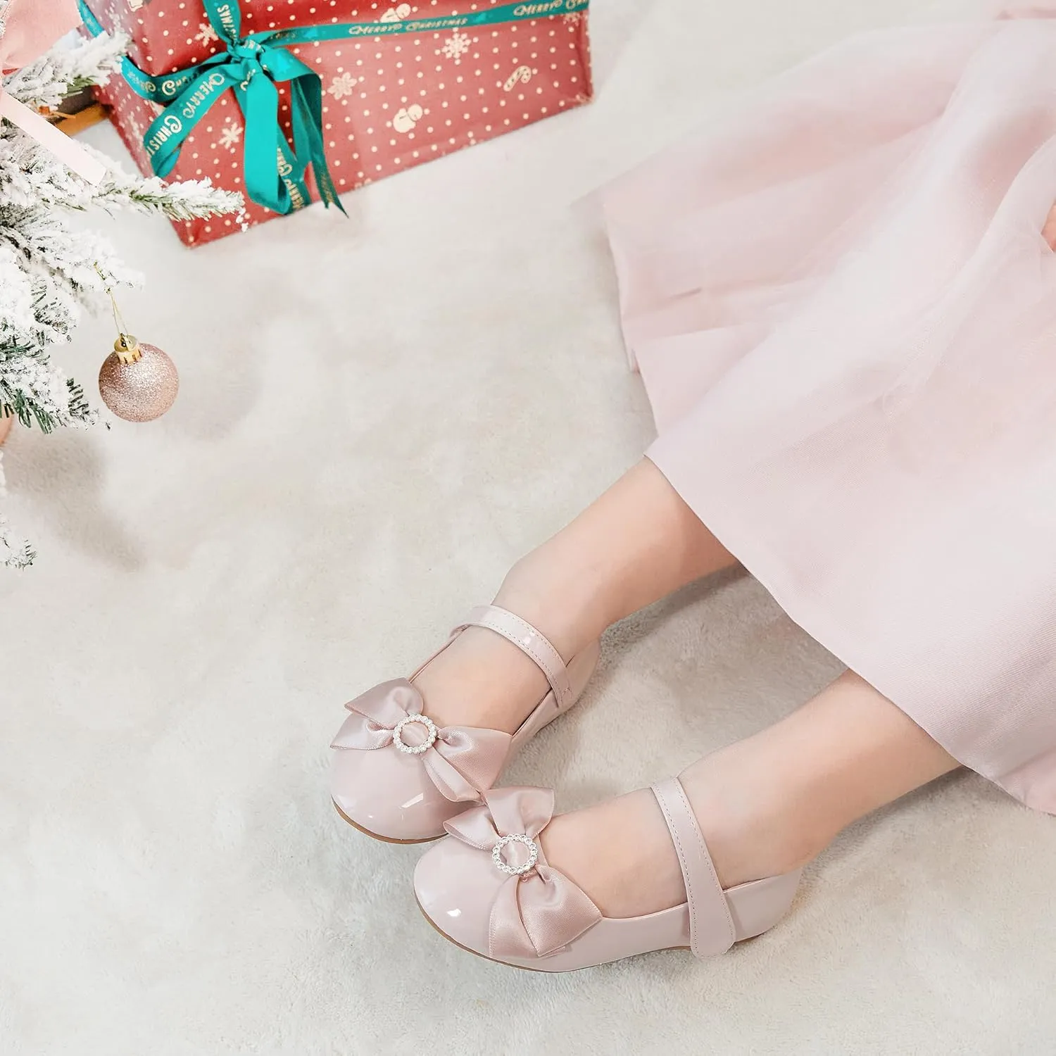 GINFIVE Toddler Girls Dress Shoes Mary Janes Ballerina Flats for Girls Shoes Toddler